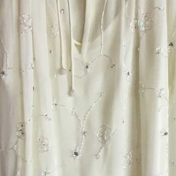 Hand Beaded silk sequined blouse + camisole - Picture 4 of 7